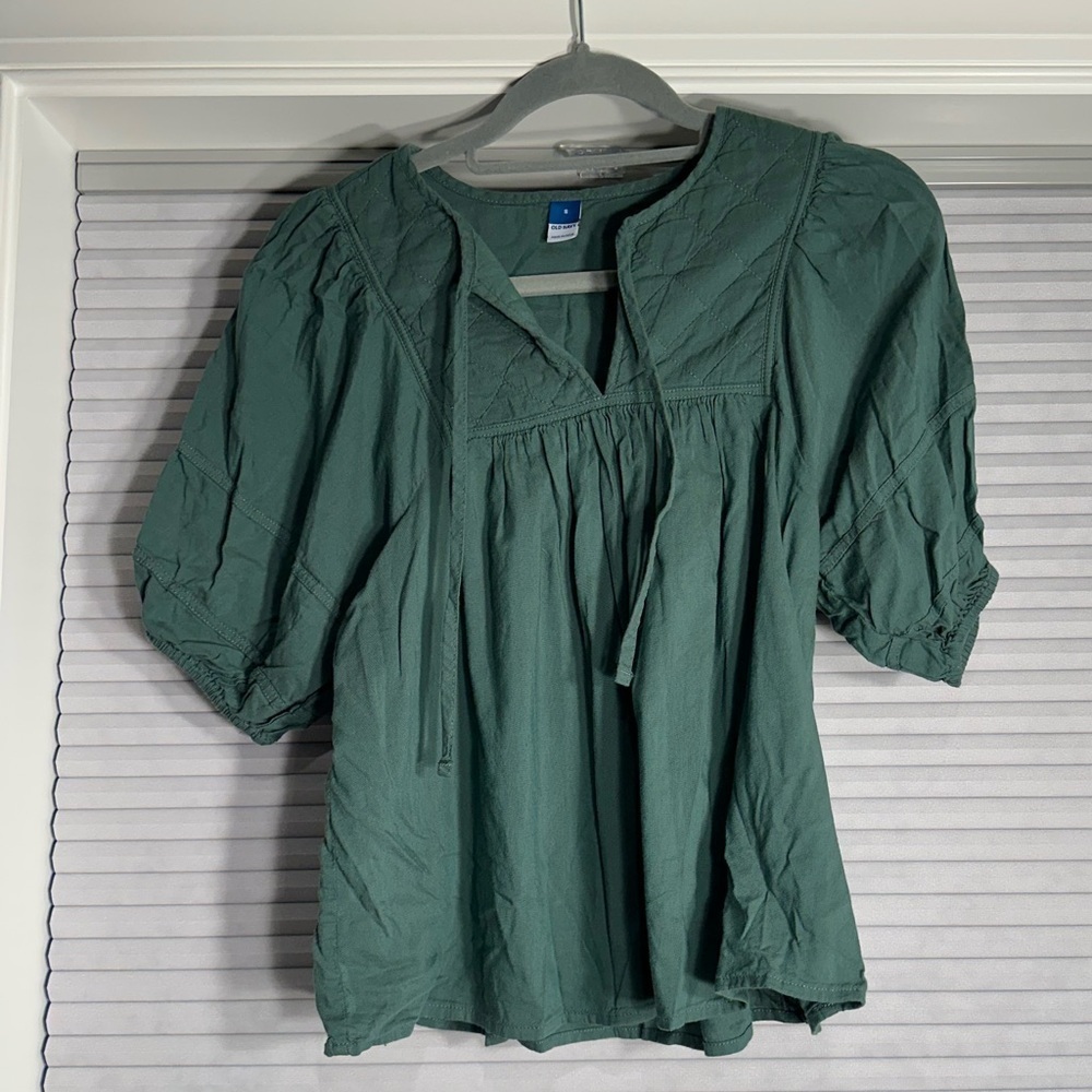 100% cotton teal boho blouse